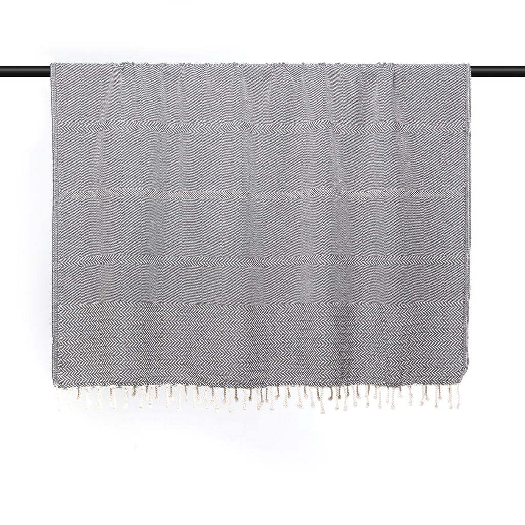 Plaid Oslo Jacquard - 130 X 170 Cm - Noir Plaids Febronie