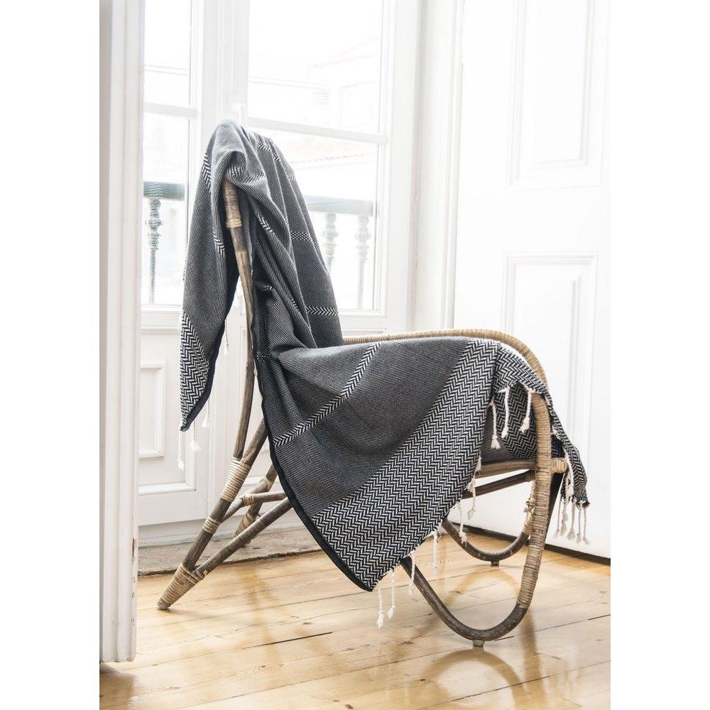 Plaid Oslo Jacquard - 130 X 170 Cm - Noir Plaids > Jacquard Oslo Febronie