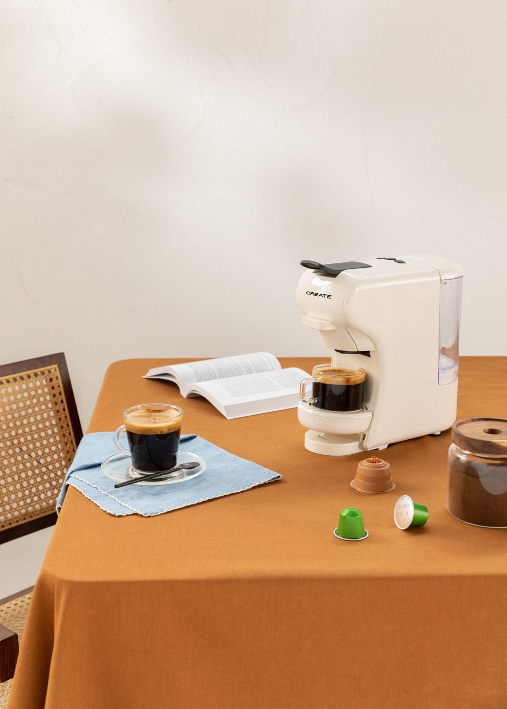 Potts - Multi-Pod Coffee Machine & Hot Coffee Machine - Off-White