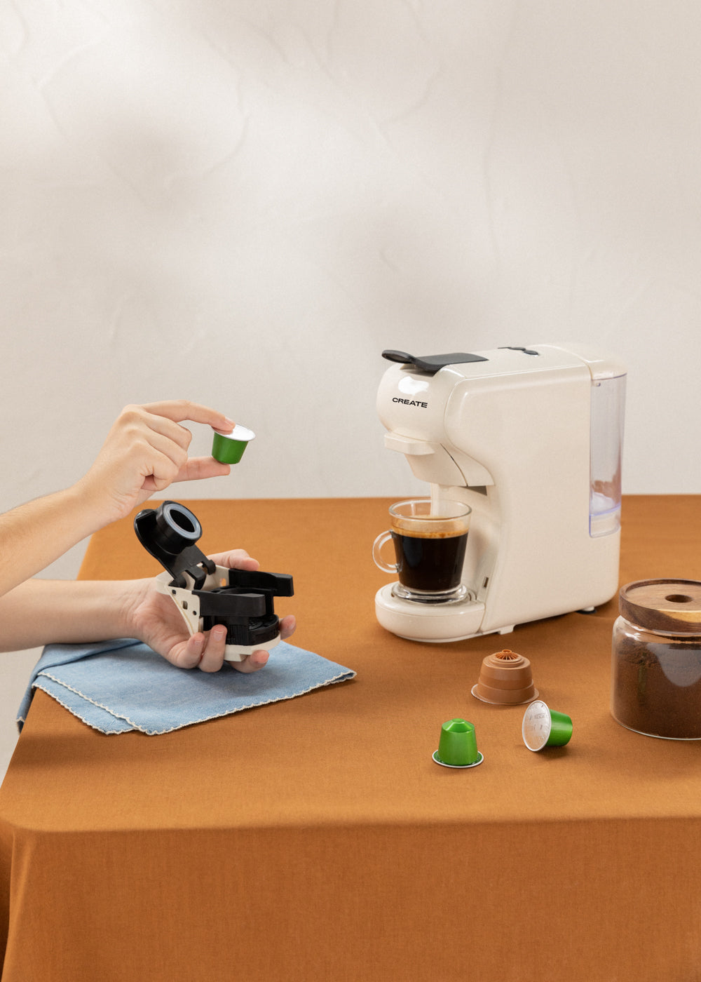 Potts - Multi-Pod Coffee Machine & Hot Coffee Machine - Off-White