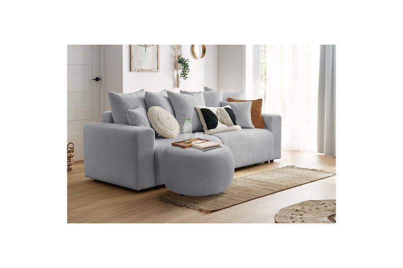 Pouf ENVY rond tissu bouclette doux - BOBOCHIC - The Bradery