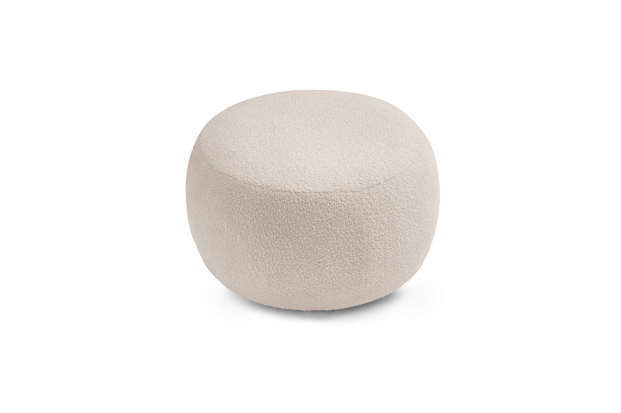 Puf ENVY redondo de tejido bouclé suave - BOBOCHIC - The Bradery