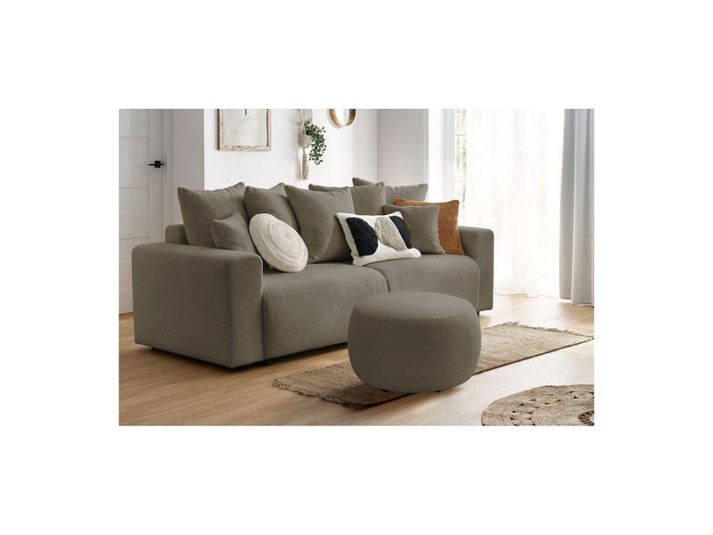 Pouf ENVY rond tissu bouclette doux - BOBOCHIC - The Bradery