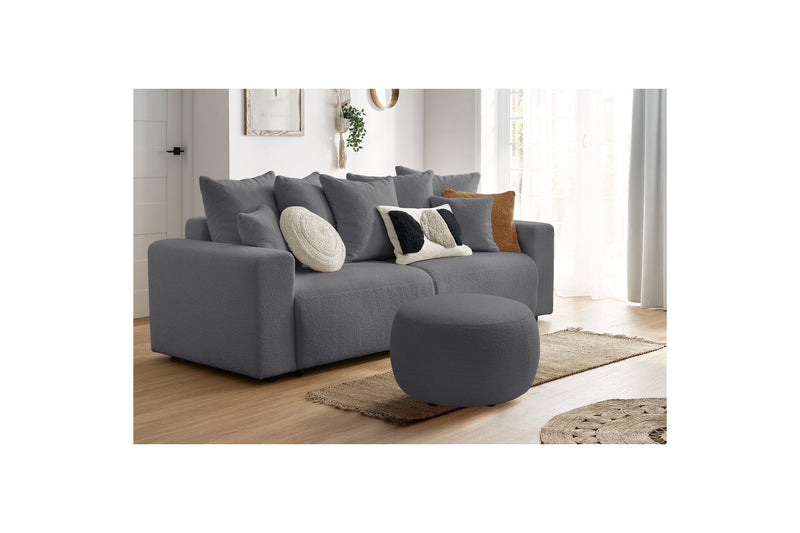 Pouf ENVY rond tissu bouclette doux - BOBOCHIC - The Bradery