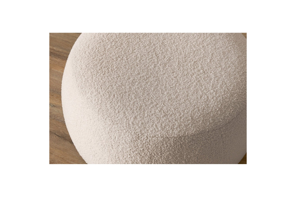 Puf ENVY redondo de tejido bouclé suave - BOBOCHIC - The Bradery