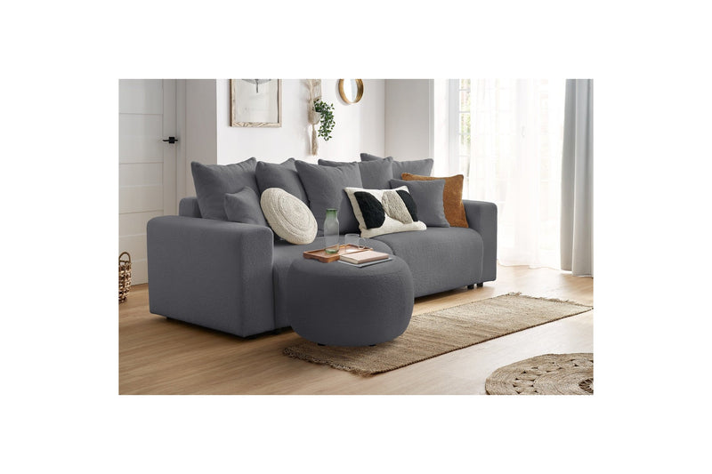 Pouf ENVY rond tissu bouclette doux - BOBOCHIC - The Bradery