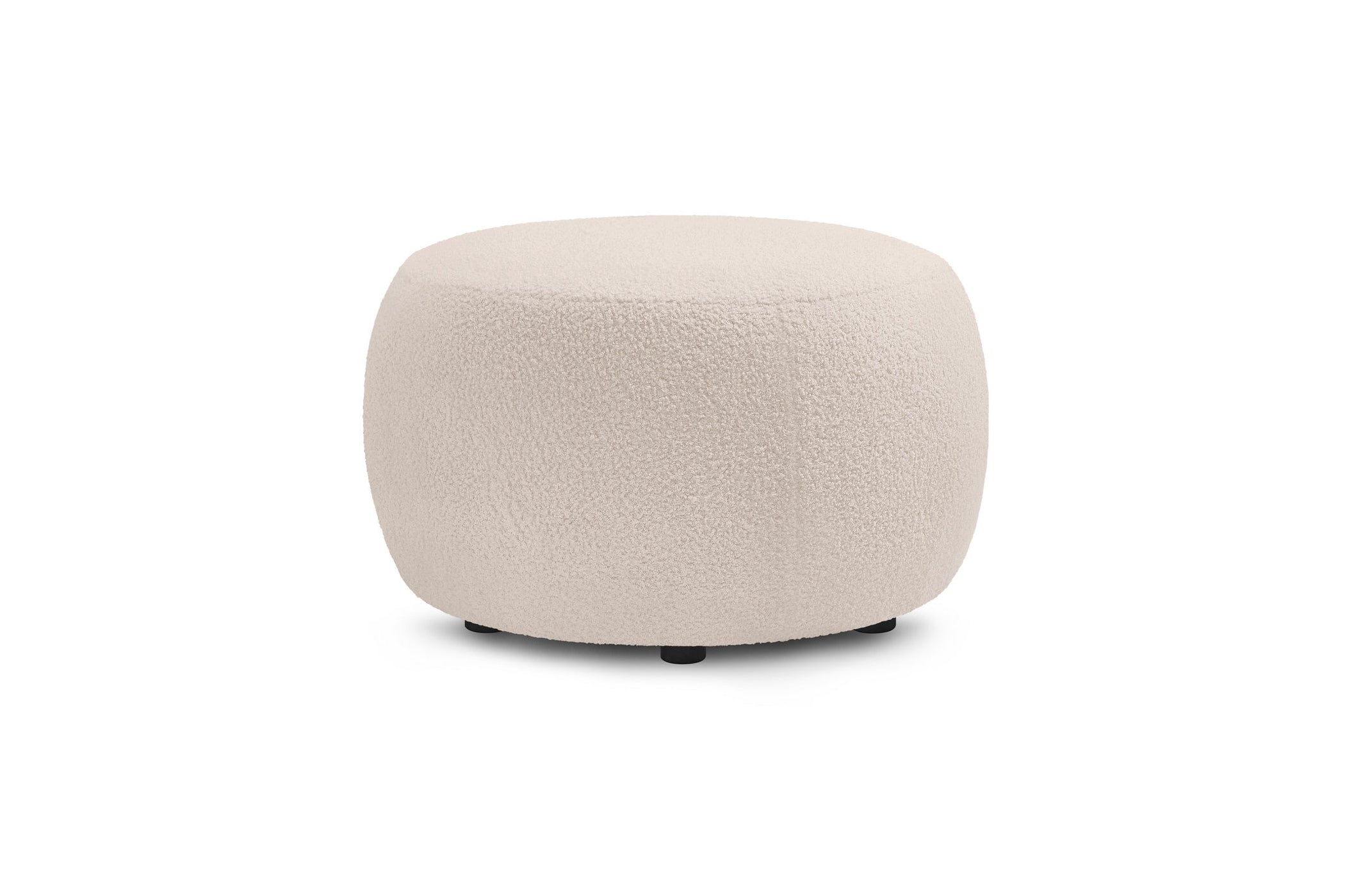 Puf ENVY redondo de tejido bouclé suave - BOBOCHIC - The Bradery