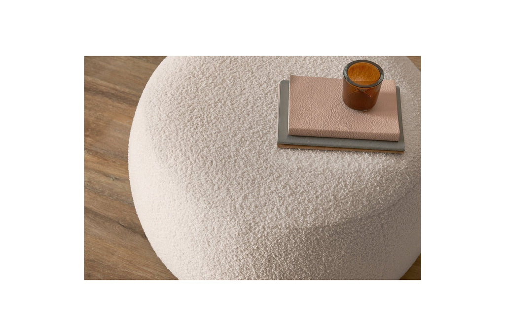 Puf ENVY redondo de tejido bouclé suave - BOBOCHIC - The Bradery