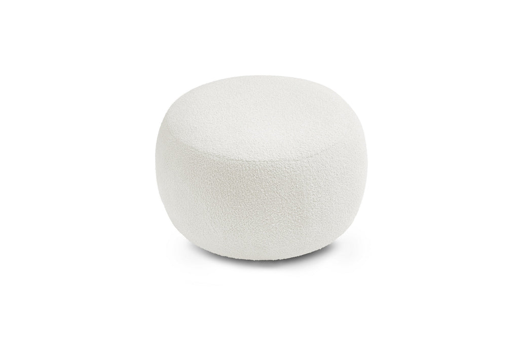 Puf ENVY redondo de tejido bouclé suave - BOBOCHIC - The Bradery