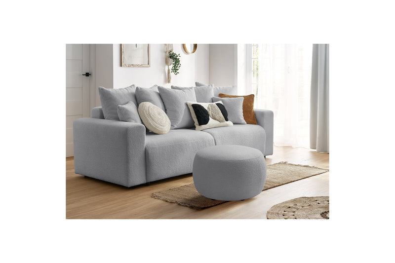 Pouf ENVY rond tissu bouclette doux - BOBOCHIC - The Bradery