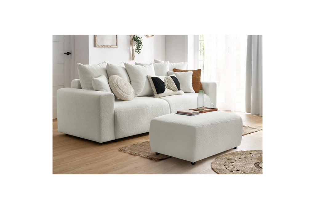 ENVY pouffe in soft bouclé fabric - BOBOCHIC - The Bradery