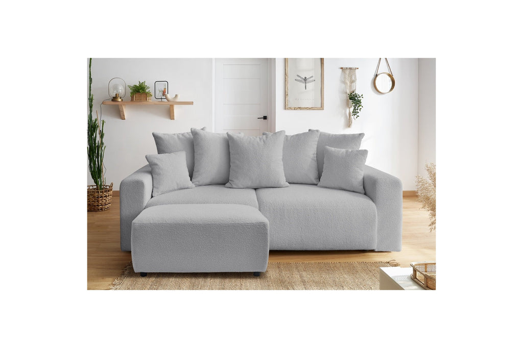 Soft bouclé fabric ENVY pouffe - BOBOCHIC - The Bradery
