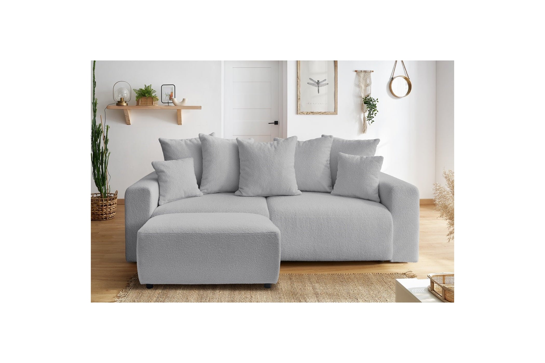 Soft bouclé fabric ENVY pouffe - BOBOCHIC - The Bradery