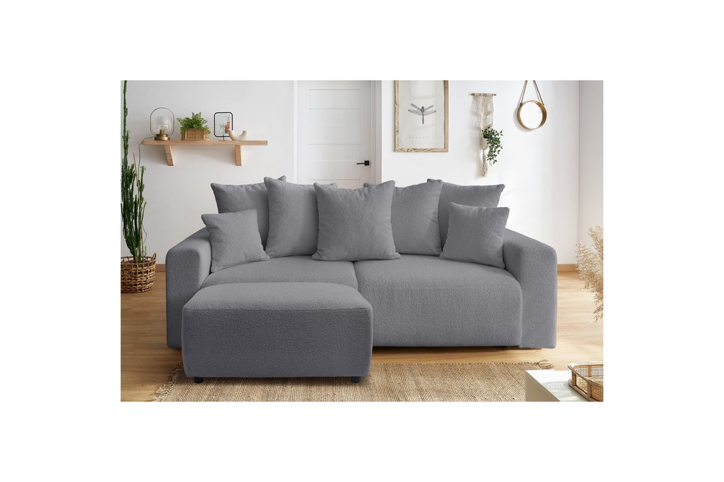 Soft bouclé fabric ENVY pouffe - BOBOCHIC - The Bradery