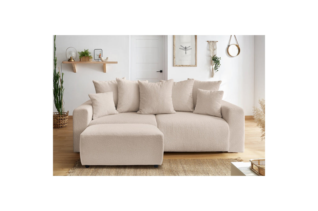 Soft bouclé fabric ENVY pouffe - BOBOCHIC - The Bradery