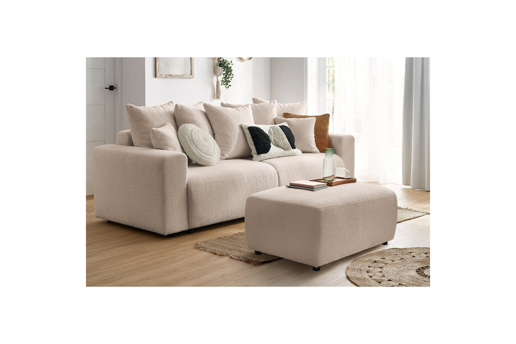 Soft bouclé fabric ENVY pouffe - BOBOCHIC - The Bradery