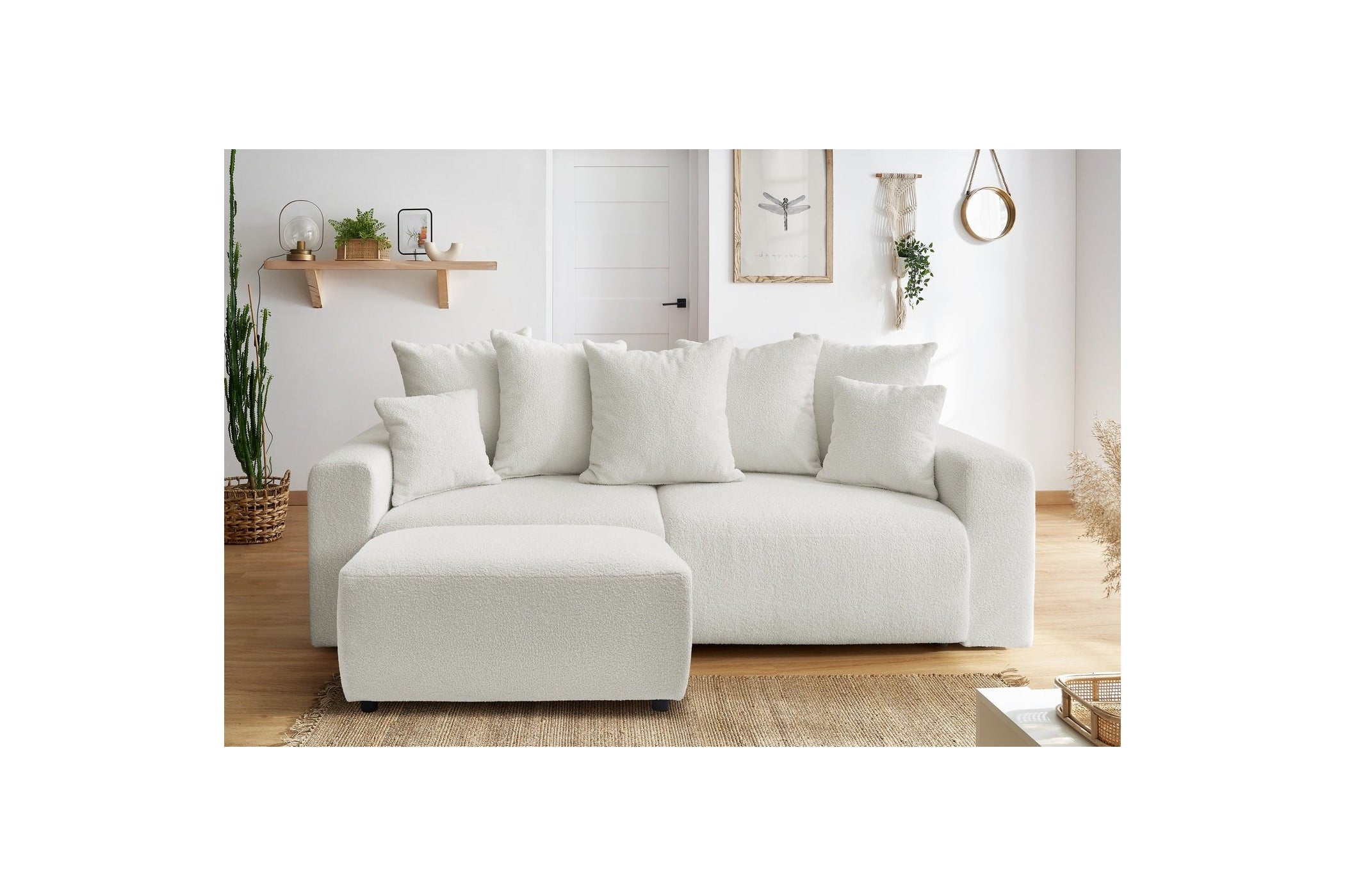 ENVY pouffe in soft bouclé fabric - BOBOCHIC - The Bradery