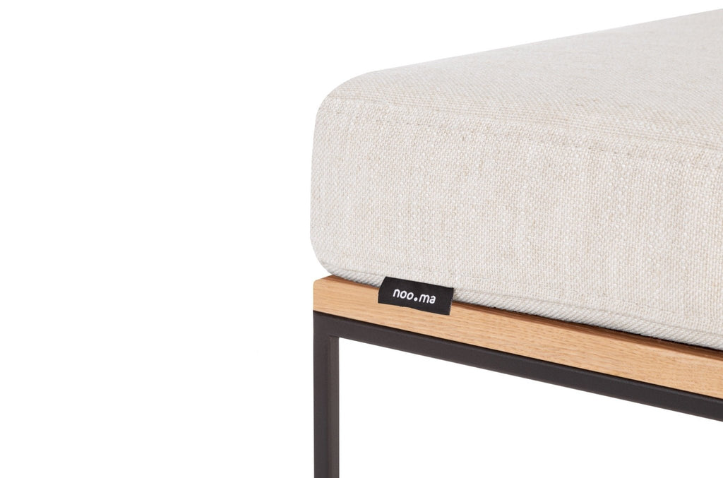 Pouf Feo - Dessus En Chêne / Coussin Beige Crème - Noo.ma design - Noo.ma Design - The Bradery