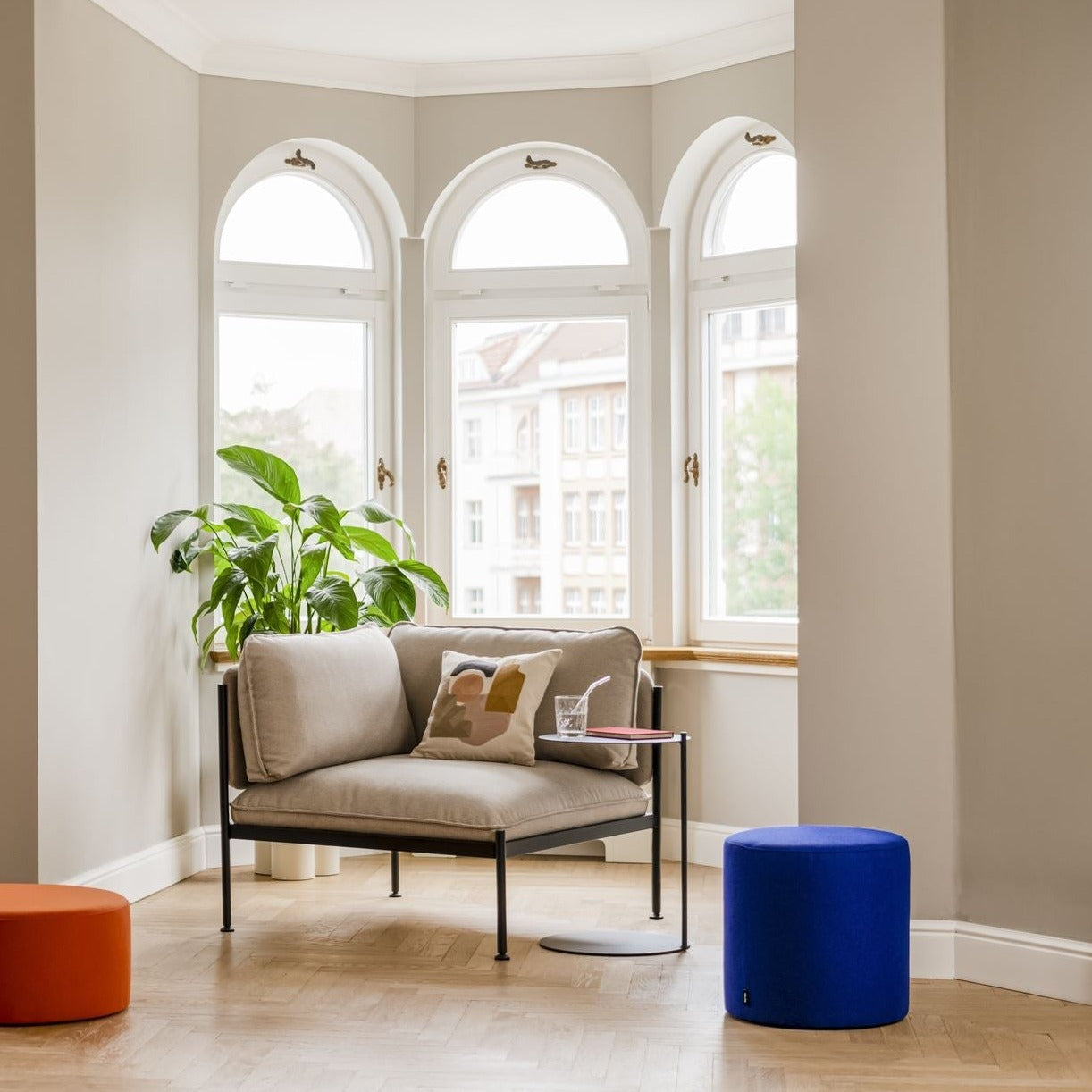 Pouf Folk - Grand - Laine - Myrtilles - Noo.ma Design - The Bradery