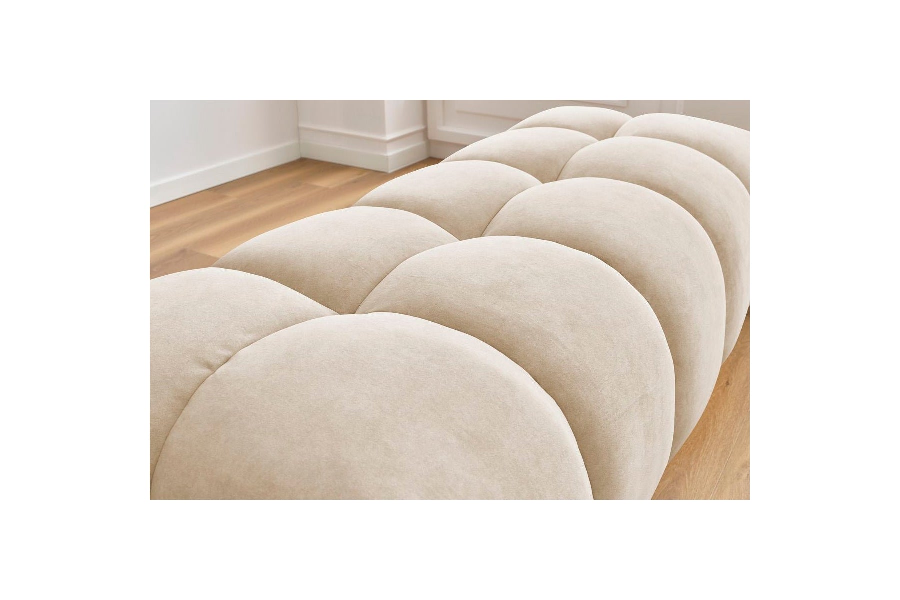MONT WHITE velvet pouffe - BOBOCHIC - The Bradery