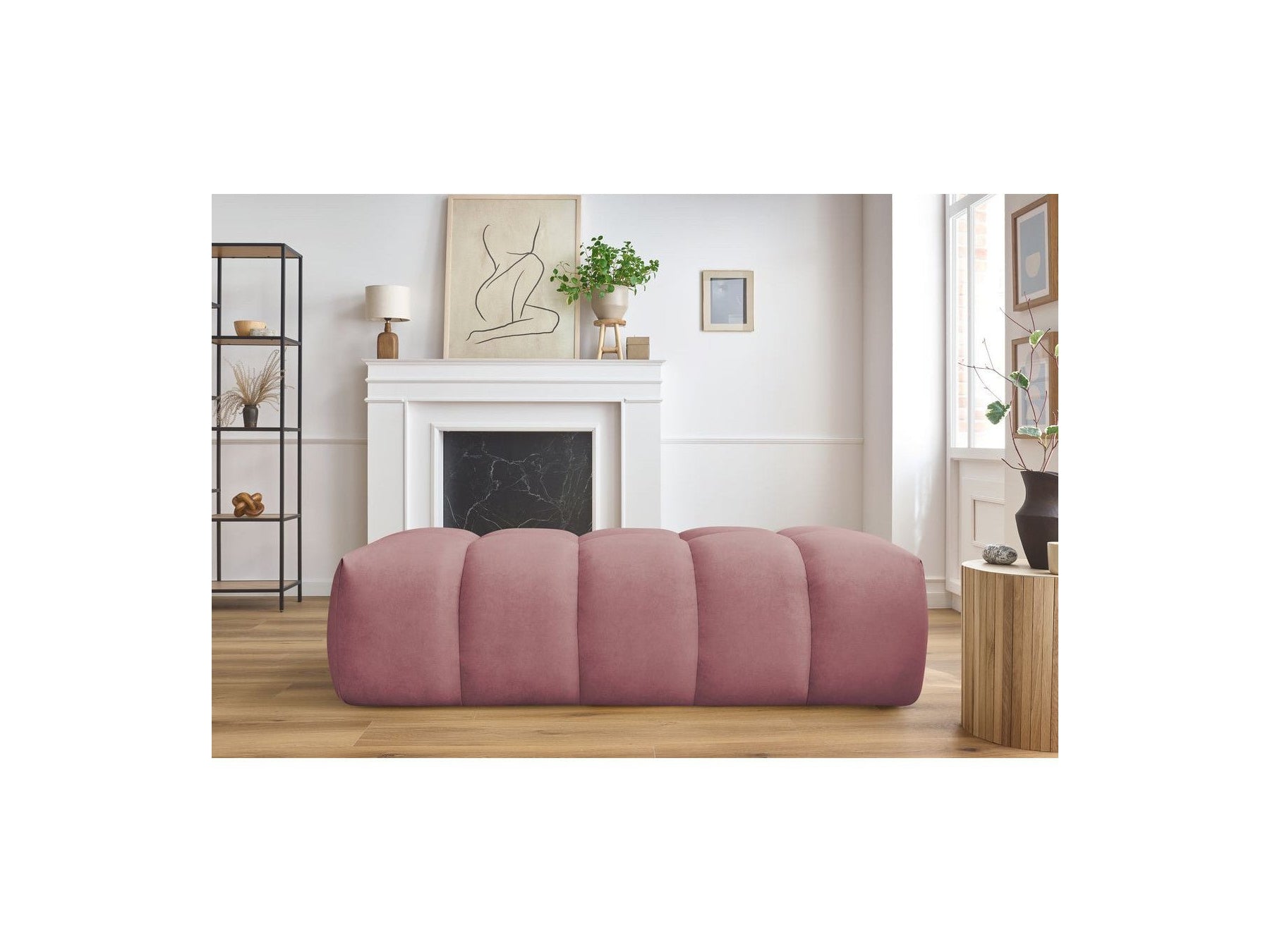 MONT WHITE velvet pouffe - BOBOCHIC - The Bradery