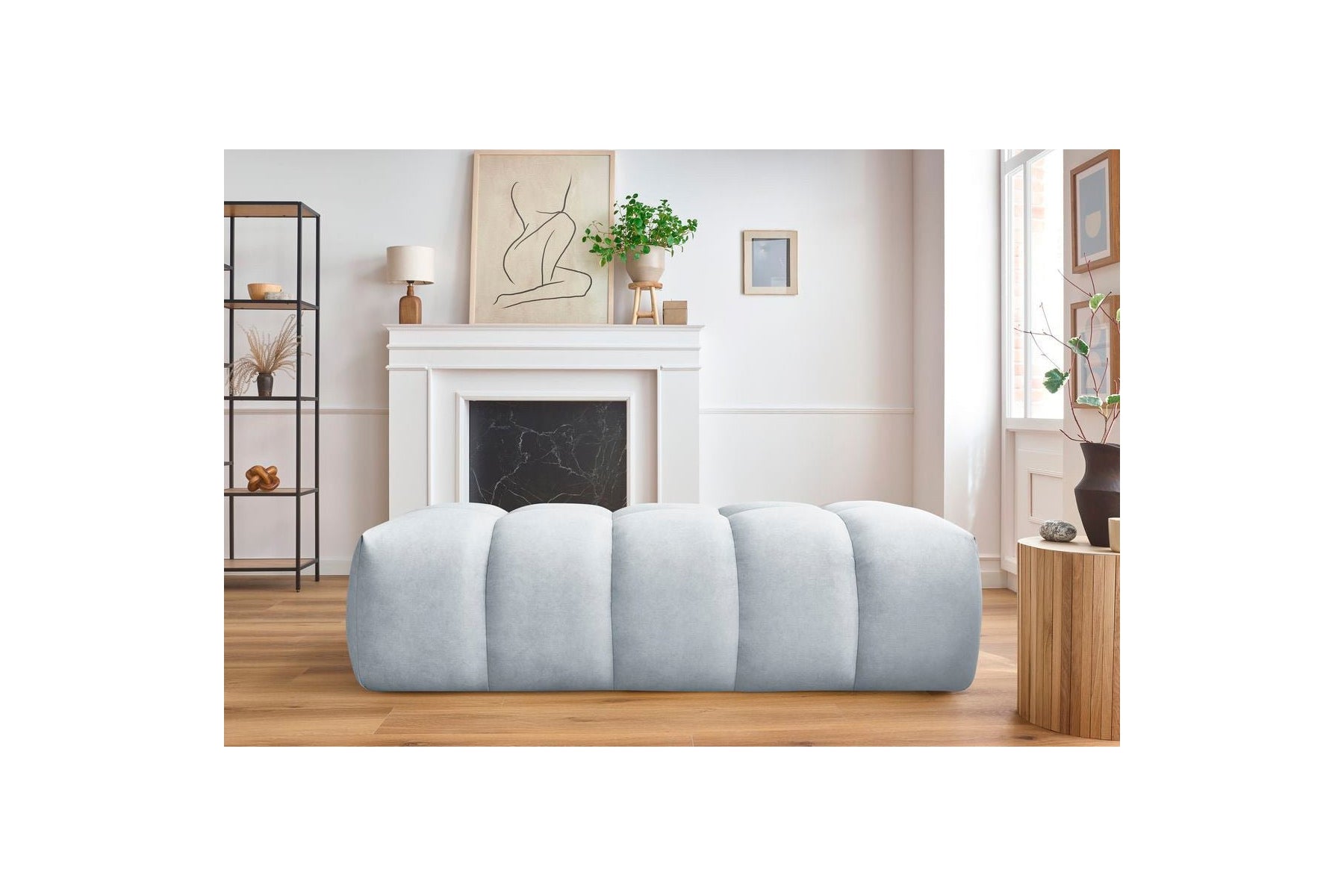 MONT WHITE velvet pouffe - BOBOCHIC - The Bradery