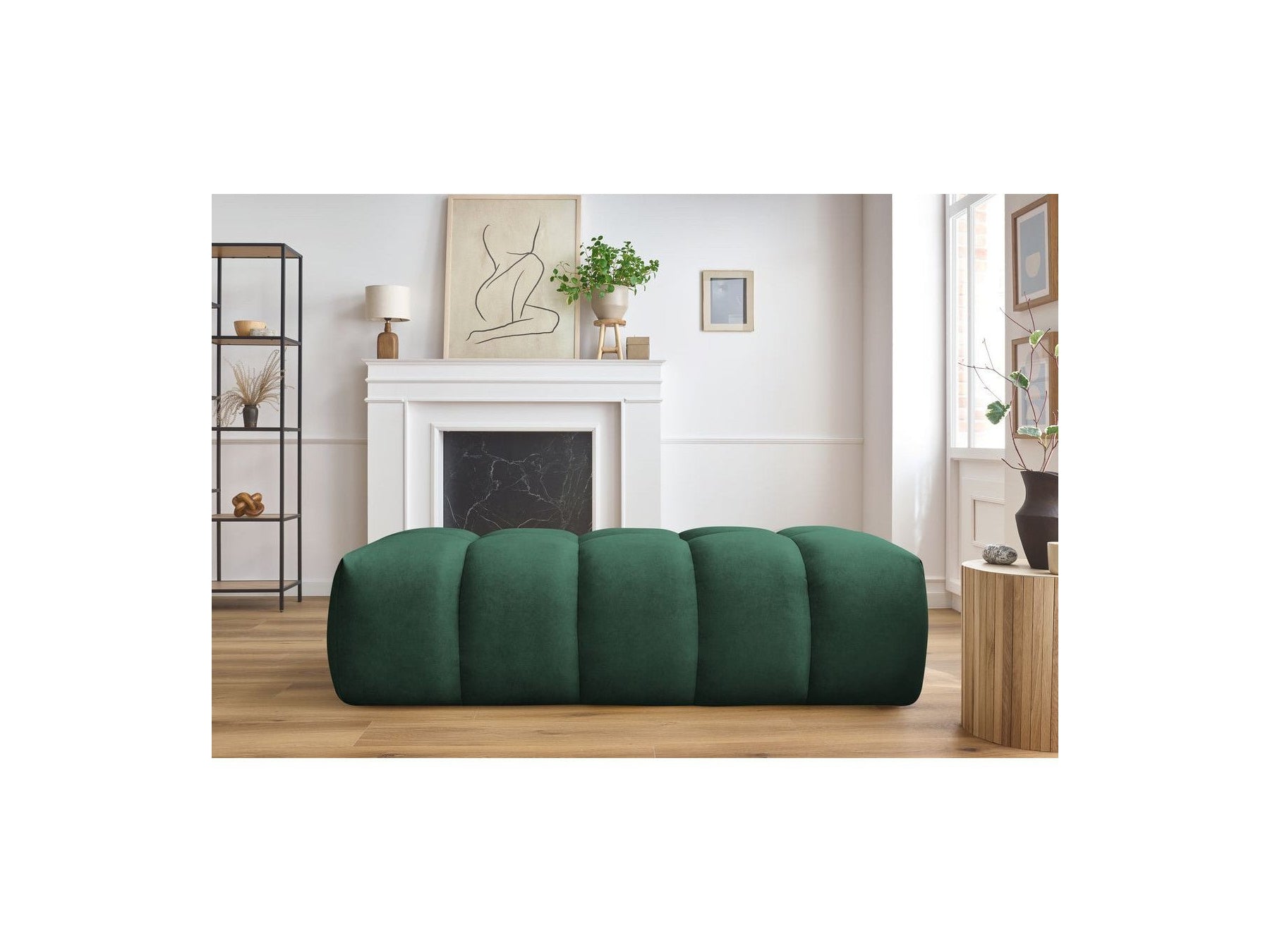 MONT WHITE velvet pouffe - BOBOCHIC - The Bradery