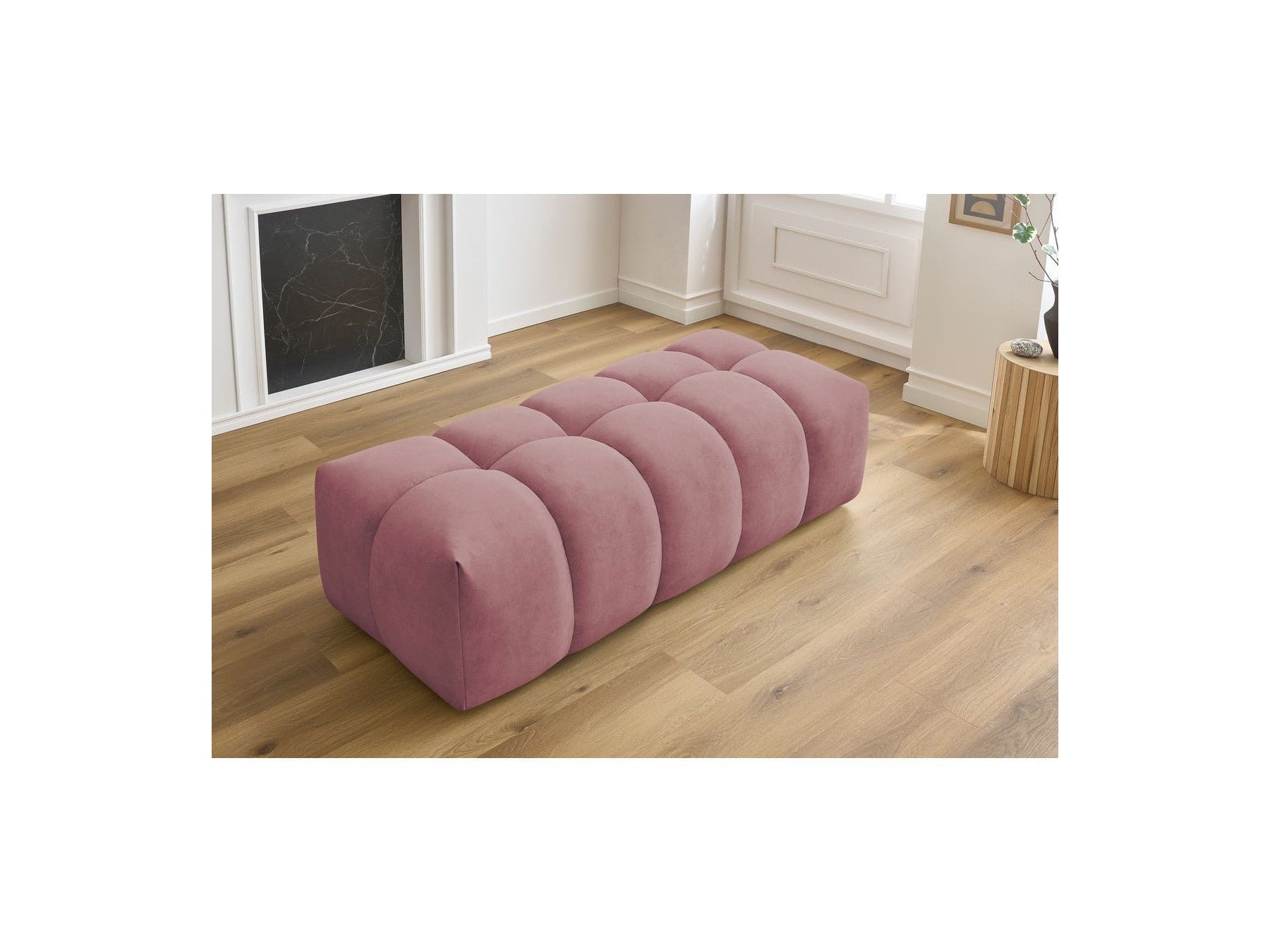 MONT WHITE velvet pouffe - BOBOCHIC - The Bradery