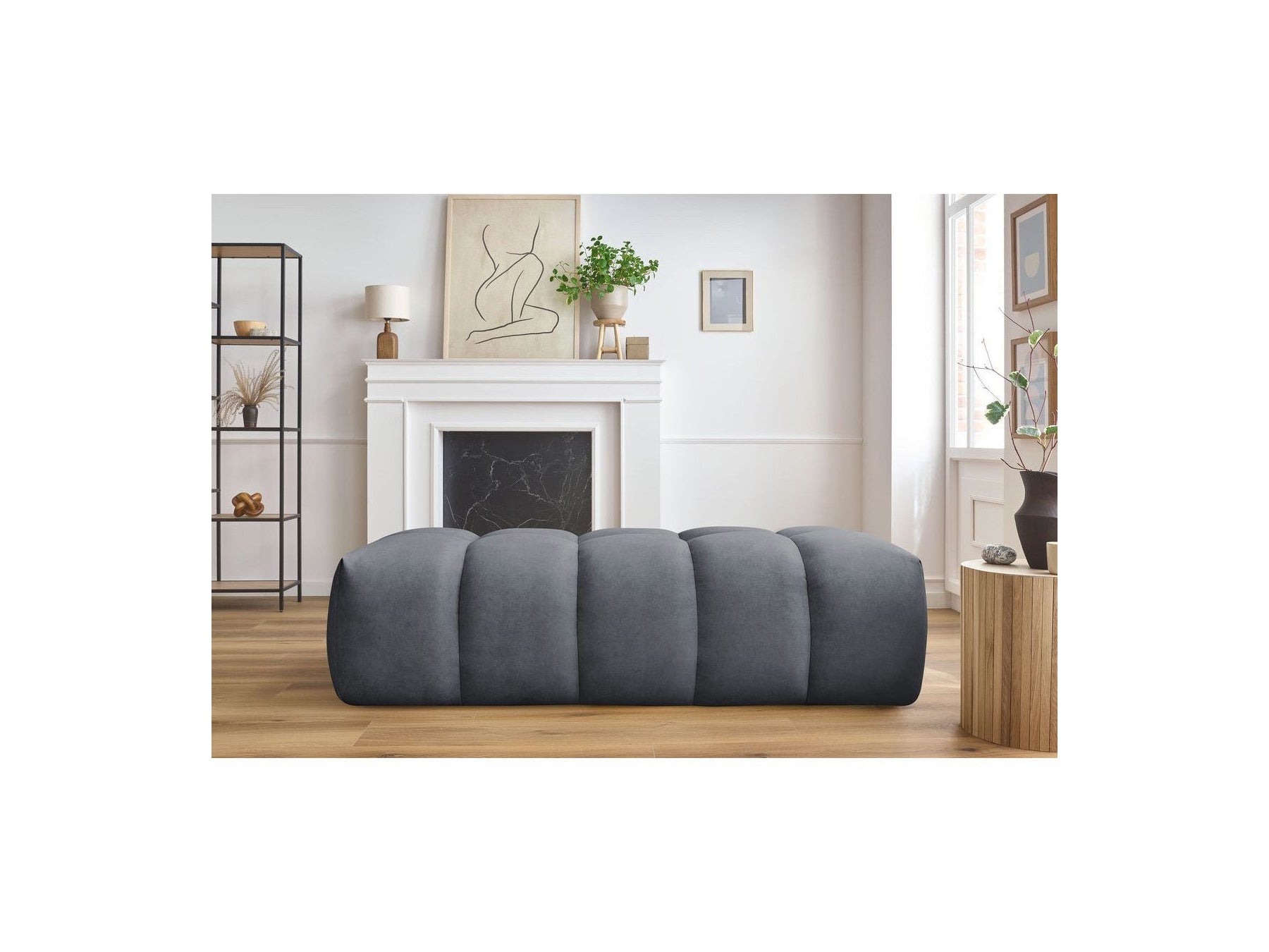 MONT WHITE velvet pouffe - BOBOCHIC - The Bradery