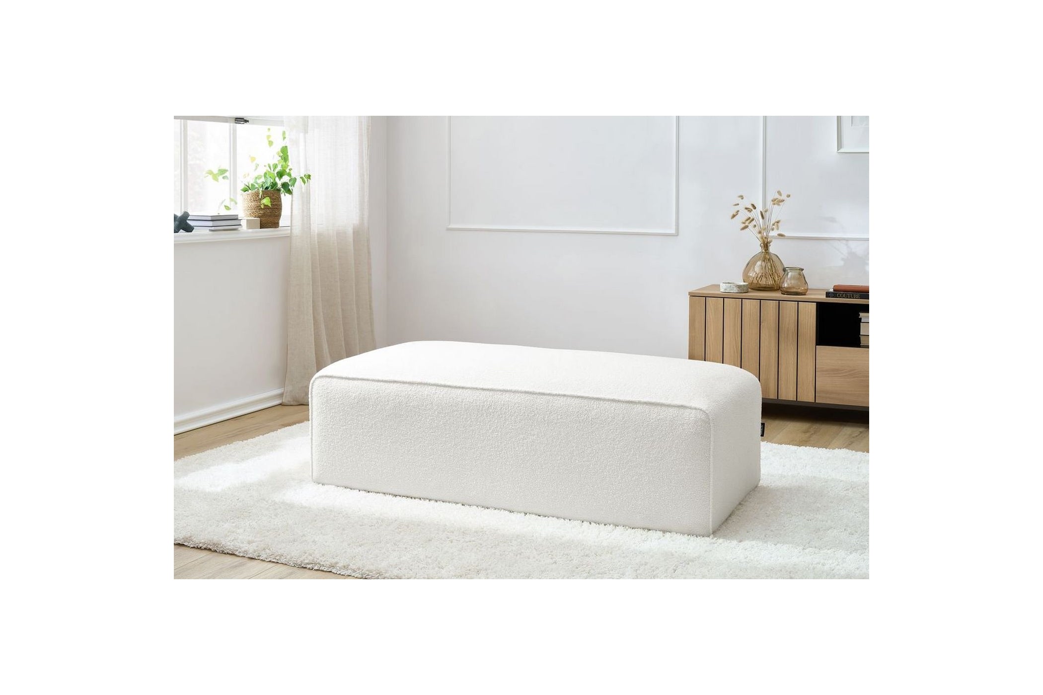 Modular sofa pouffe MEGEVE bouclé fabric - BOBOCHIC - The Bradery