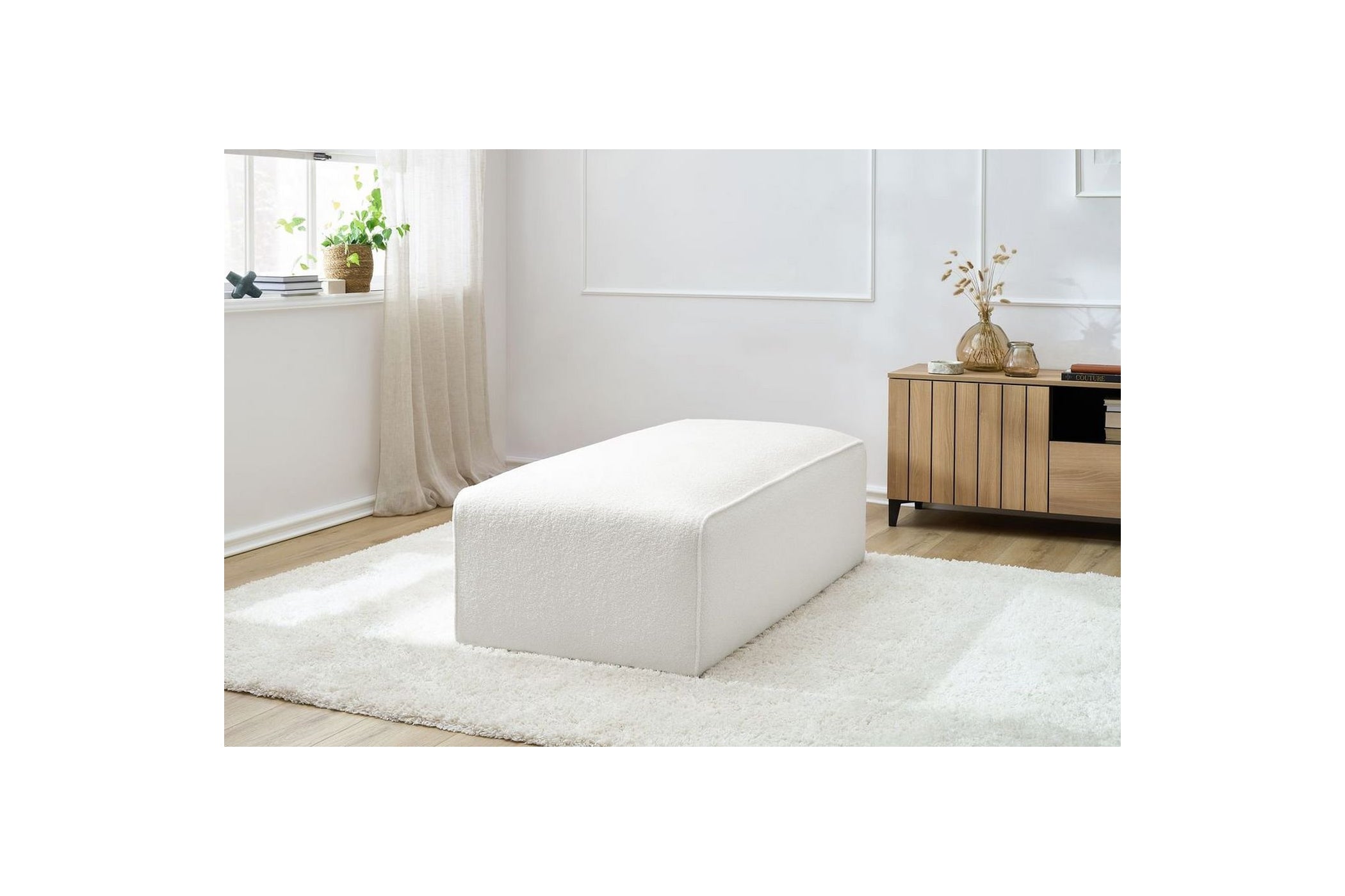 Modular sofa pouffe MEGEVE bouclé fabric - BOBOCHIC - The Bradery