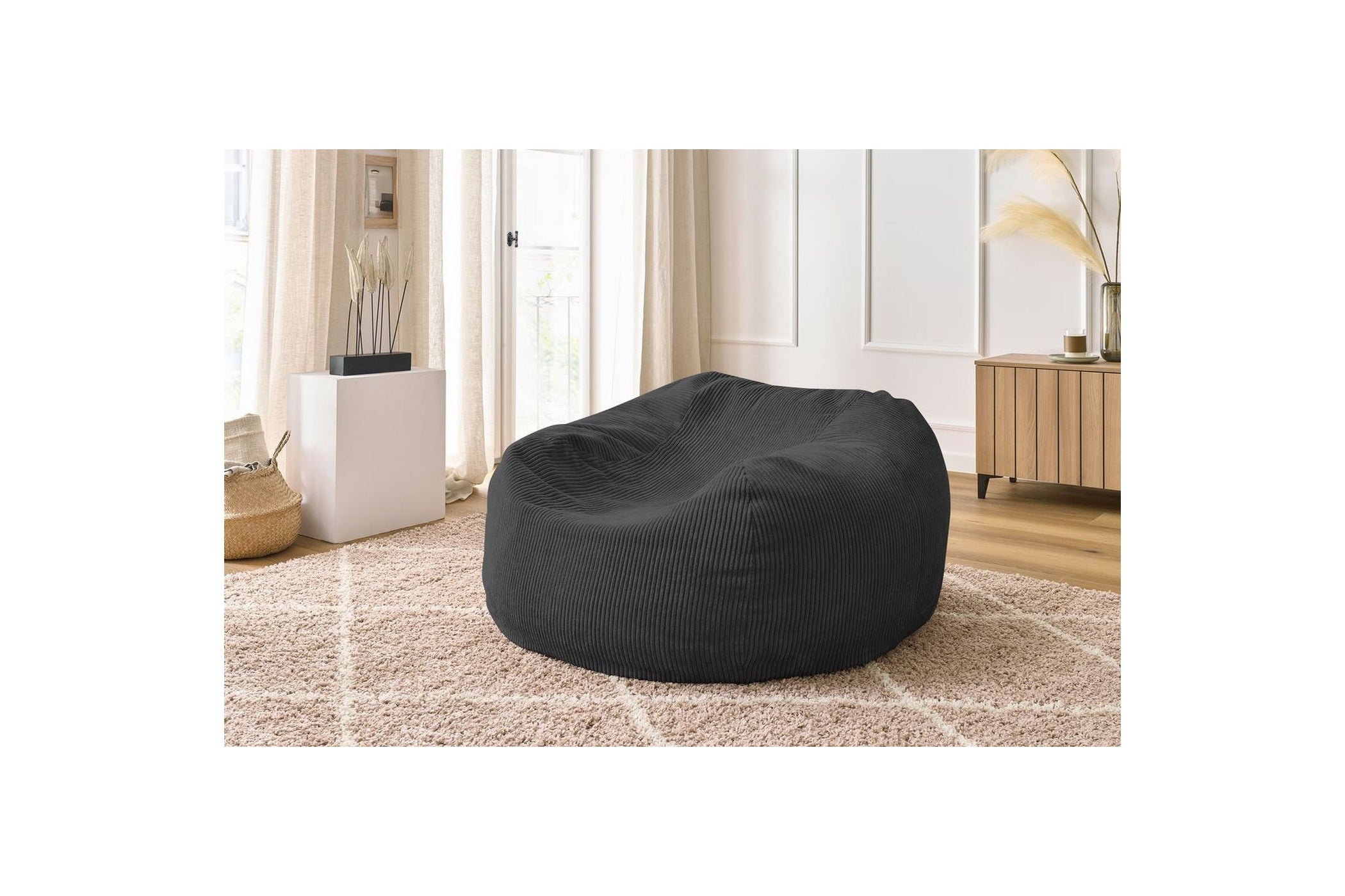 Ultra-soft VOLTAIRE corduroy pouffe - BOBOCHIC - The Bradery