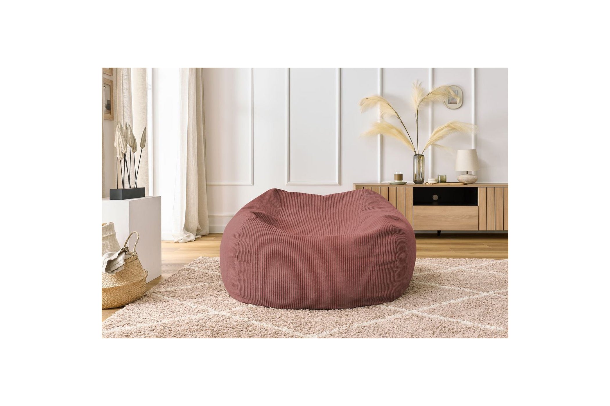 Ultra-soft VOLTAIRE corduroy pouffe - BOBOCHIC - The Bradery
