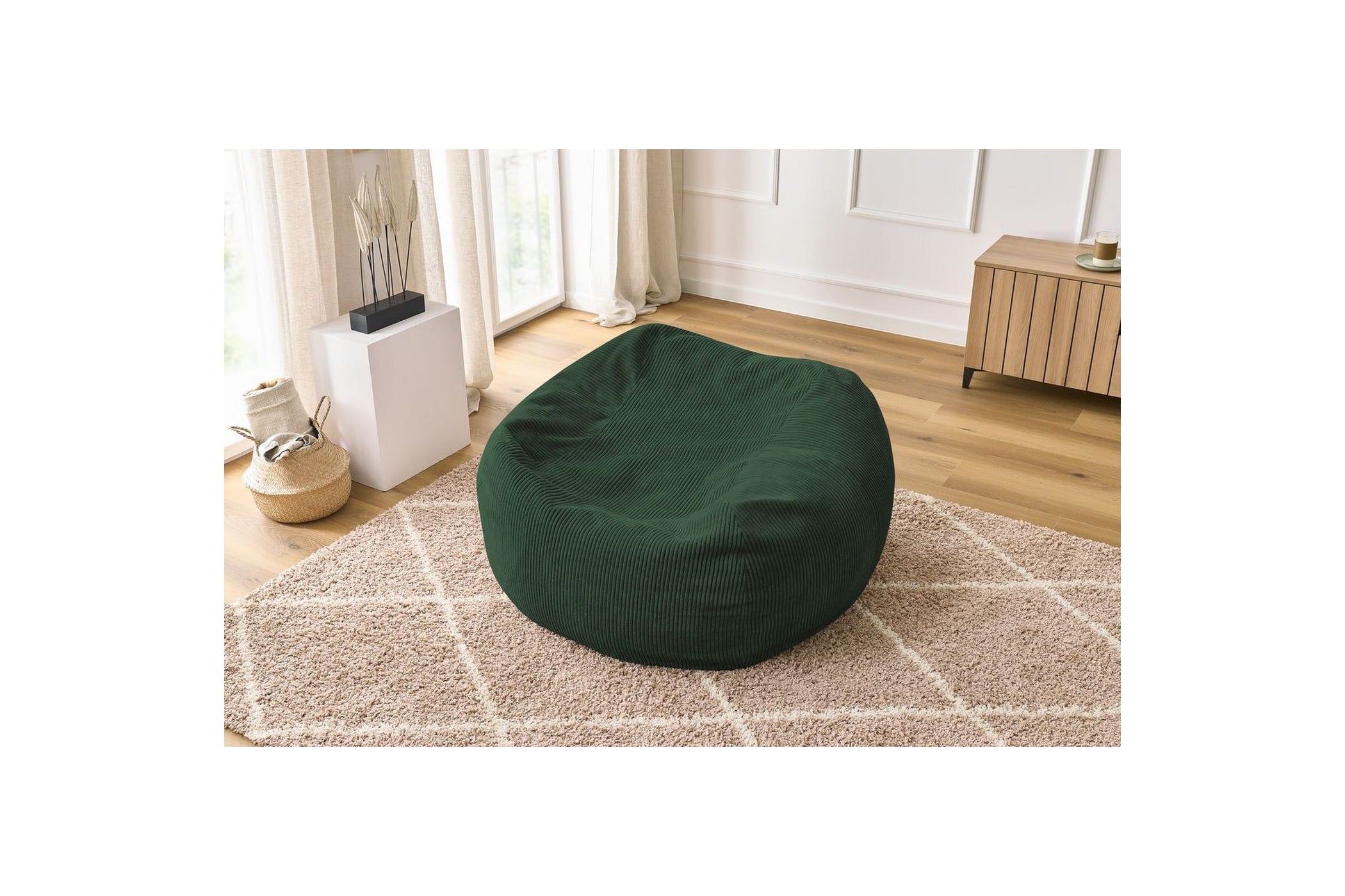 Ultra-soft VOLTAIRE corduroy pouffe - BOBOCHIC - The Bradery