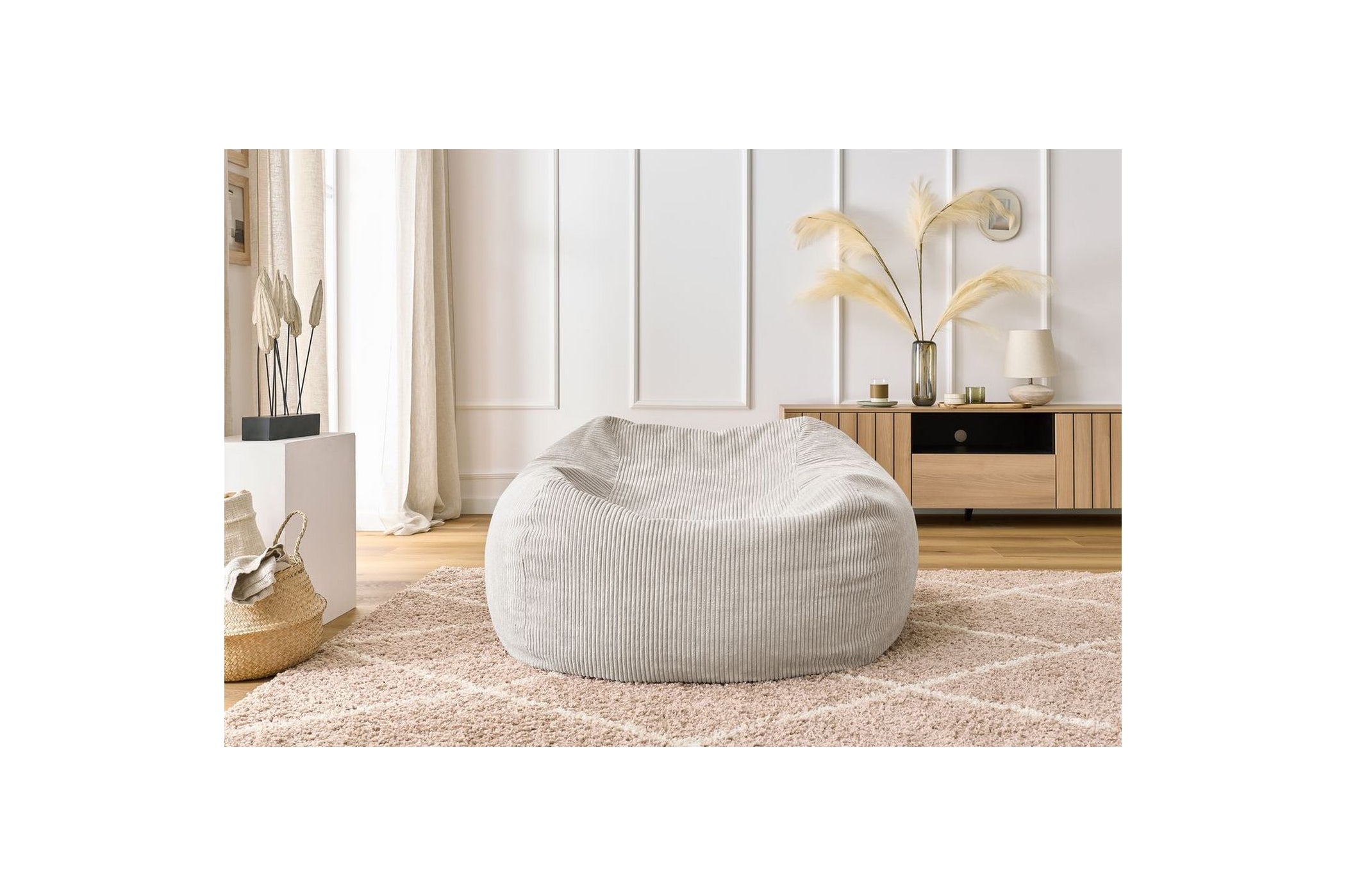 Ultra-soft VOLTAIRE corduroy pouffe - BOBOCHIC - The Bradery