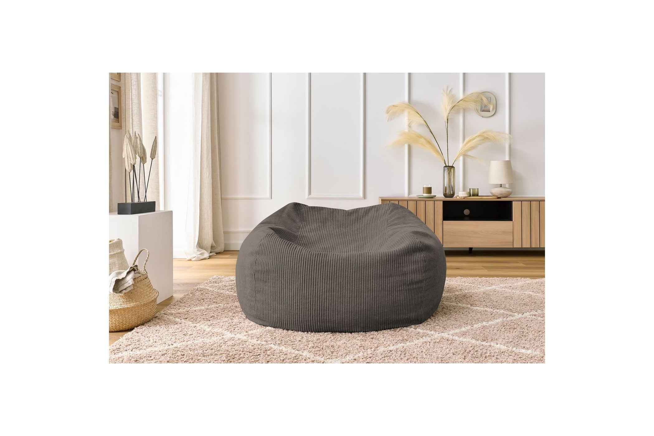 Ultra-soft VOLTAIRE corduroy pouffe - BOBOCHIC - The Bradery