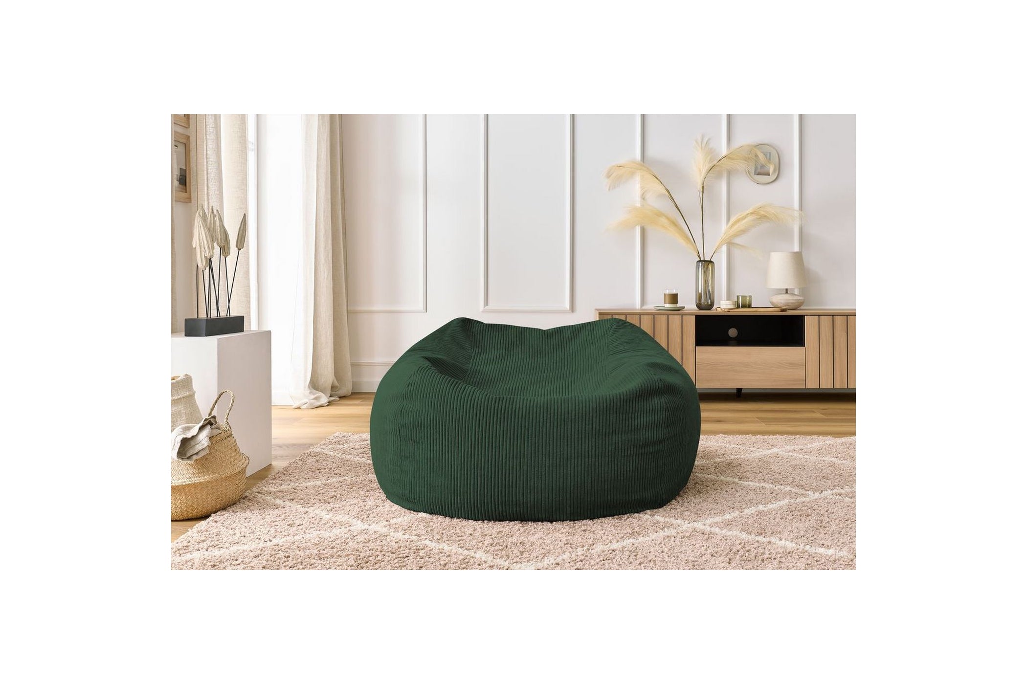 Ultra-soft VOLTAIRE corduroy pouffe - BOBOCHIC - The Bradery