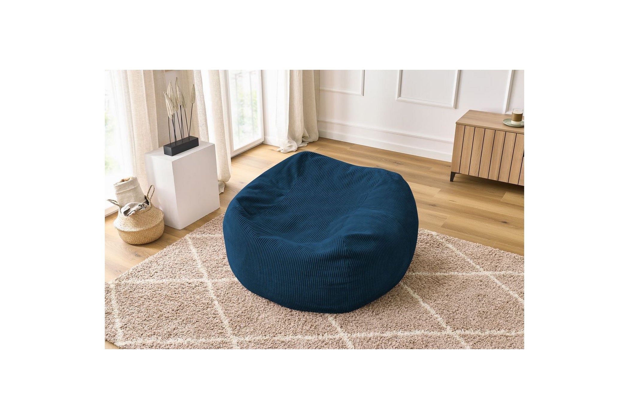 Ultra-soft VOLTAIRE corduroy pouffe - BOBOCHIC - The Bradery