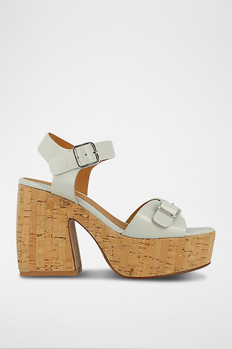 Jonak - Sandales Mathilde Cuir Glace - Ecru