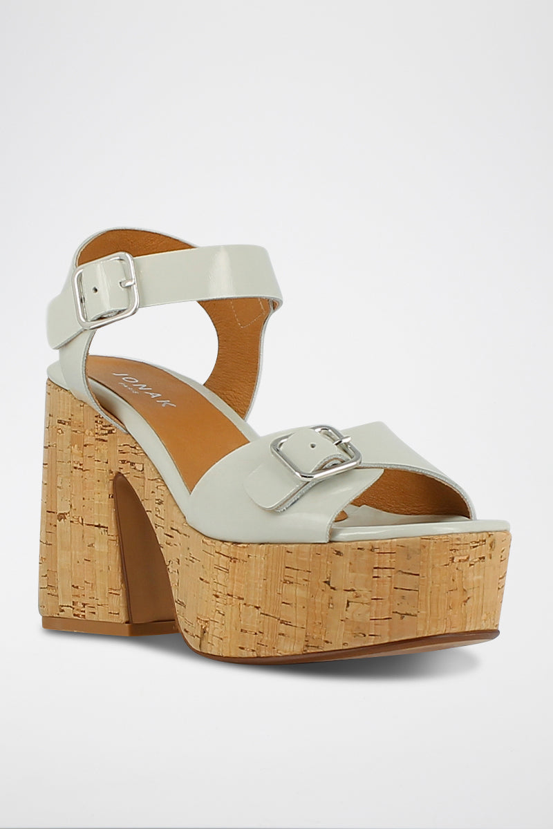 Jonak - Sandales Mathilde Cuir Glace - Ecru