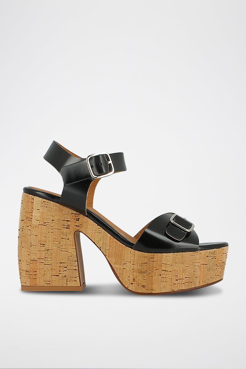 Jonak - Sandales Mathilde Cuir Glace - Noir