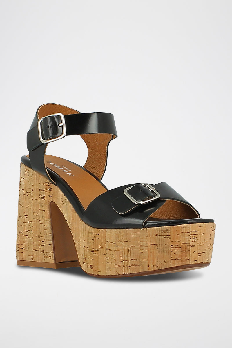 Jonak - Sandales Mathilde Cuir Glace - Noir