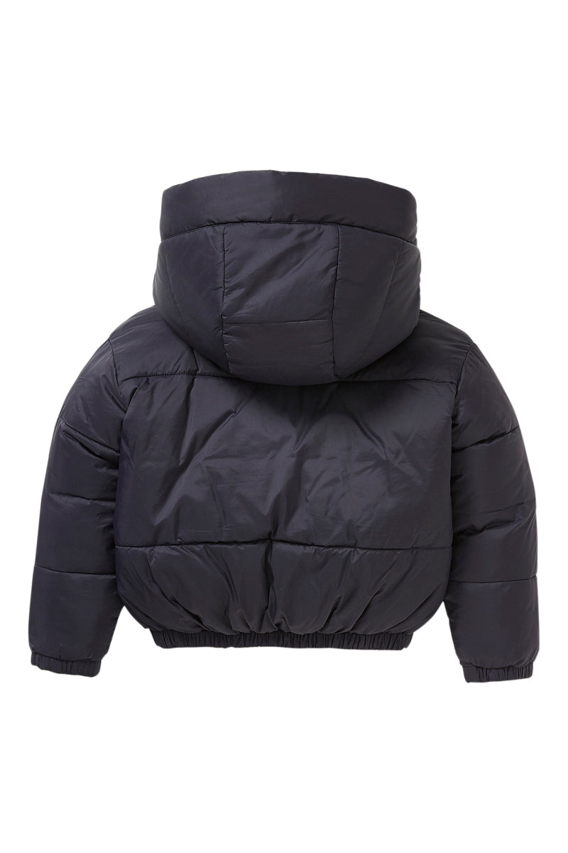 Doudoune réversible Ã  capuche Noir et jaune - Enfant