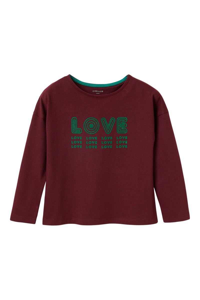 T-shirt en coton biologique Bordeaux - Enfant
