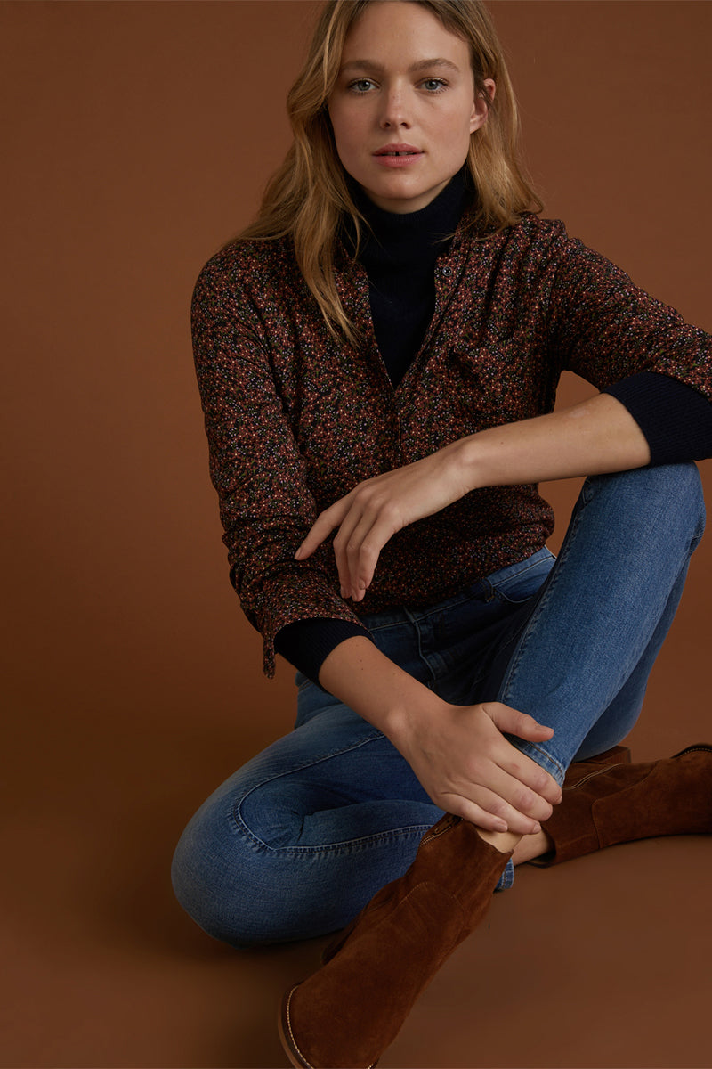 Blouse Bordeaux et noir - Femme