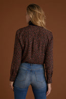 Blouse Bordeaux et noir - Femme