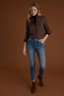 Blouse Bordeaux et noir - Femme