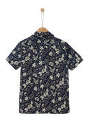 Chemise En Popeline Légère - Marine Imprimé - Garçon