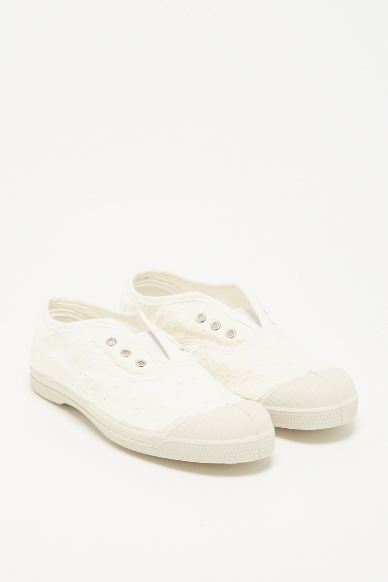 Bensimon - Tennis Elly Brod Anglaise Ecru - Enfant