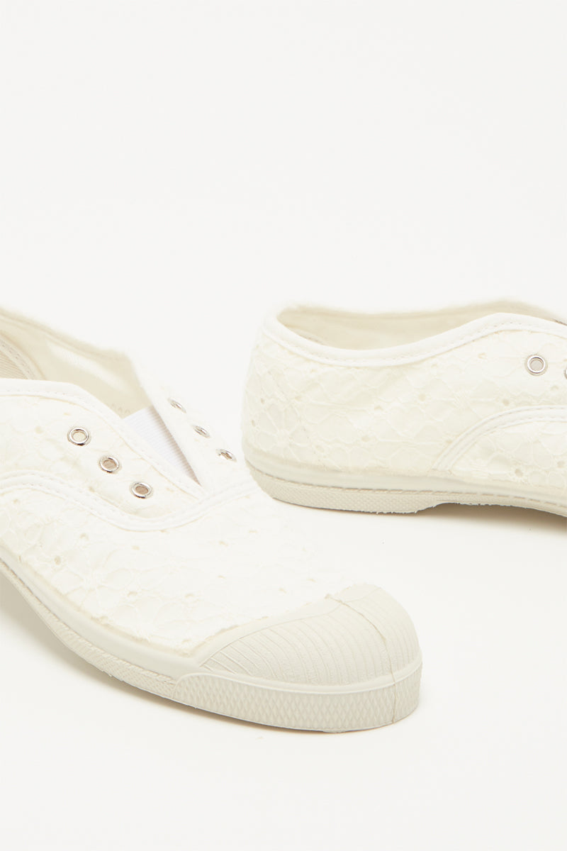 Bensimon - Tennis Elly Brod Anglaise Ecru - Enfant